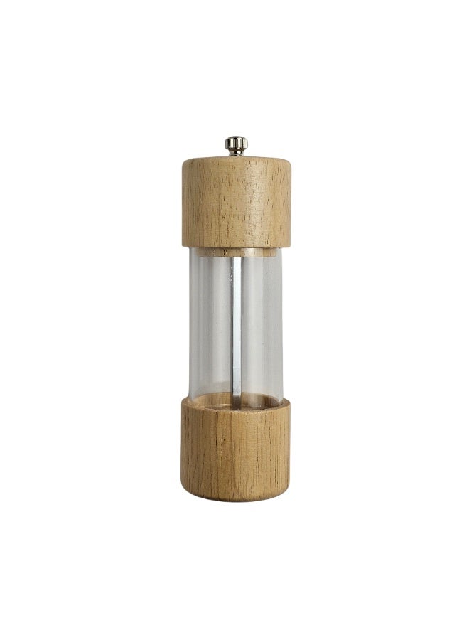 SOBHYS Wood & Acrylic Salt & Pepper Grinder, 16.5 cm Manual Mill with Clear Window, Adjustable Coarseness, Ceramic Core, Easy Refill, 0.13 L Capacity – SOBHYS - Image 1