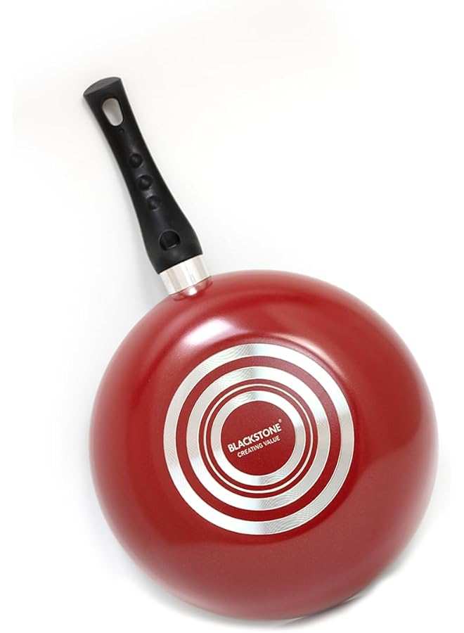 بلاك ستون مقلاة غير لاصقة للطهي مع سطح مطلي بمادة غير لاصقة بنسبة 100% مقلاة غير لاصقة مع مقبض مساعد للحفاظ على البرودة آمنة للاستخدام في غسالة الأطباق مقلاة سيراميك صديقة للبيئة مقاس 26 سم - Image 5