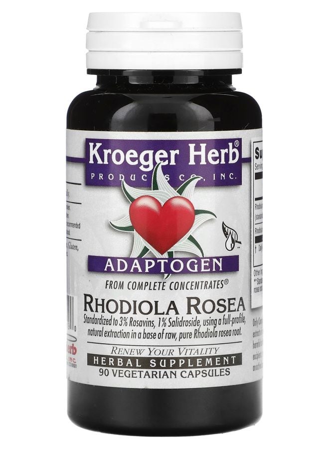 Kroeger Herb Co Adaptogen Rhodiola Rosea 90 Vegetarian Capsules
