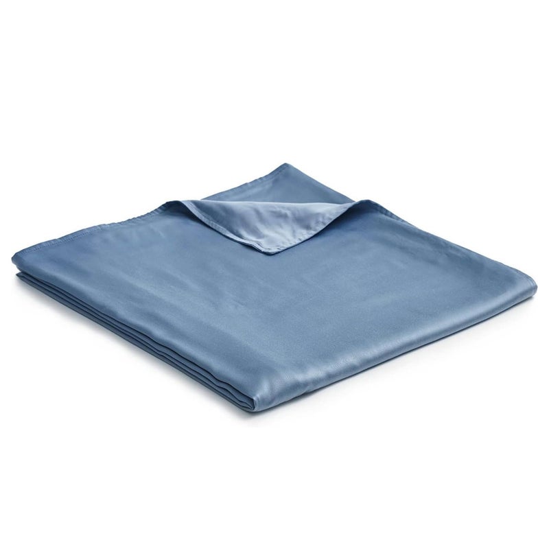YnM Exclusive Cooling Duvet Cover for Weighted Blankets with 16 Strings (Blue Grey, 48"x 72") - Image 1