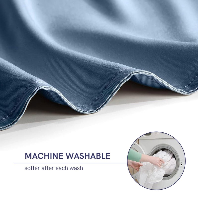 YnM Exclusive Cooling Duvet Cover for Weighted Blankets with 16 Strings (Blue Grey, 48"x 72") - Image 5