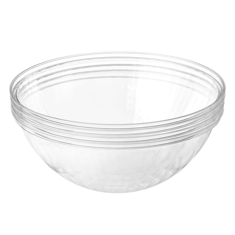 Prestee Clear Plastic Serving Bowls 150 Oz 4 Pack  Round Large Disposable Bowls Punch Bowl Party Chip Bowl Containers  Candy Salads Parties and Serving Food  Large Salad Dish for Eating