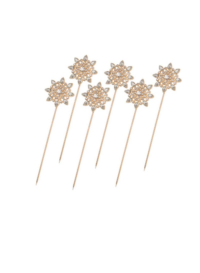 مجوهرات David Tutera ™ Bouquet: دبابيس باقة Starburst الذهبية ، 6 قطع - Image 2