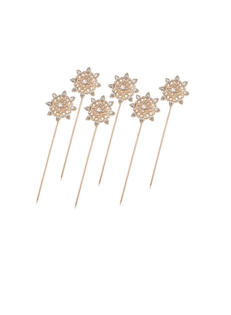 مجوهرات David Tutera ™ Bouquet: دبابيس باقة Starburst الذهبية ، 6 قطع - Image 1