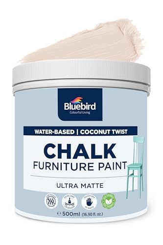 BLUEBIRD Chalk Furniture Paint 500 ML 169 fl oz for Furniture Home Dcor Cabinets and More Coconut Twist - Image 1