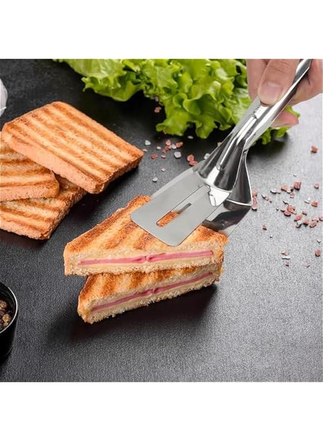 هوكور مشابك شرائح اللحم 3 في 1 من ساب وولف، ملعقة مسطحة مزدوجة الجوانب، 10 انش متعددة الوظائف من الستانلس ستيل لقلب الطعام لتقطيع اللحم البقري والخبز والهامبرغر واللحوم والشواء (عبوة من قطعتين) - Image 3