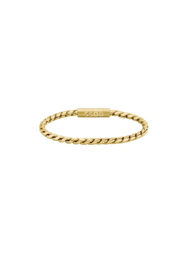 BOSS Doran Collection Chain Bracelet For Men In Yellow Gold With An Engraved Plaque - 1580696 - Image 2