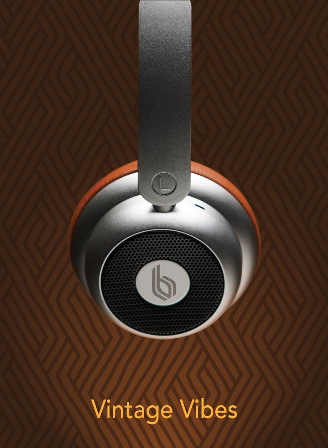 blupebble سماعات أذن قابلة للطي لاسلكية إيكو فينتاج - صوت ستيريو بلوتوث، باس عميق، تصميم كلاسيكي خفيف الوزن، ميكروفون مدمج، عمر بطارية طويل، سماعة رأس قابلة للتعديل وقابلة للحمل للموسيقى والمكالمات - Image 4