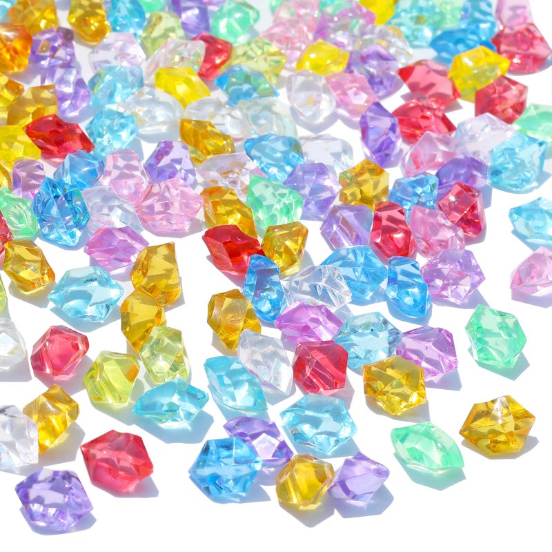 QYGL 850PCS+ Colorful Fake Diamonds, Fake Ice, Acrylic Rocks Bulk Plastic Gems for Vase Fillers, Table Scatter, Wedding Centerpieces, Party Decoration, Crafts, Aquarium & Food Display - Image 1