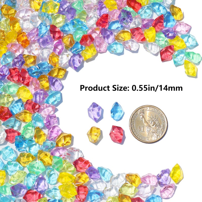 QYGL 850PCS+ Colorful Fake Diamonds, Fake Ice, Acrylic Rocks Bulk Plastic Gems for Vase Fillers, Table Scatter, Wedding Centerpieces, Party Decoration, Crafts, Aquarium & Food Display - Image 3