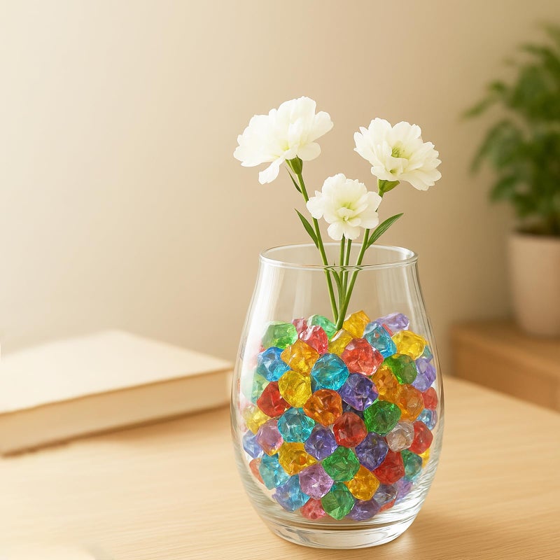 QYGL 850PCS+ Colorful Fake Diamonds, Fake Ice, Acrylic Rocks Bulk Plastic Gems for Vase Fillers, Table Scatter, Wedding Centerpieces, Party Decoration, Crafts, Aquarium & Food Display - Image 4