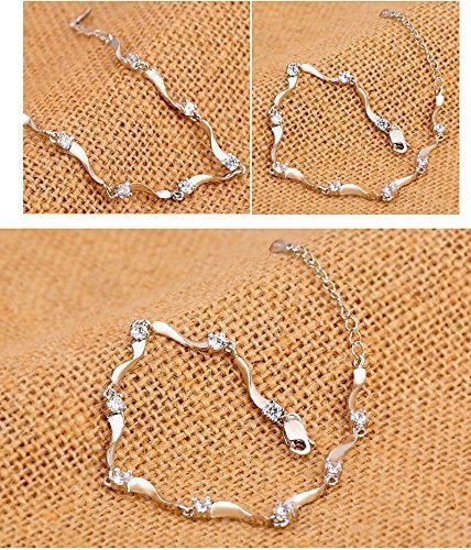 YouBella Jewellery Silver Plated Charm Bracelet Bangle For Girls and Women (Crystals 1) - Image 2