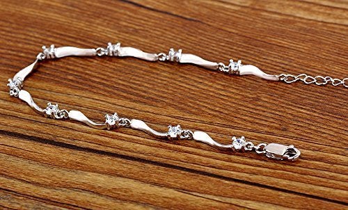 YouBella Jewellery Silver Plated Charm Bracelet Bangle For Girls and Women (Crystals 1) - Image 5