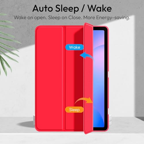 Robustrion Cover for Samsung Galaxy Tab S10 Lite 10.9" / Tab S9 FE/Tab S10 FE/Tab S9 11" with [S Pen Holder], Flip Case for Samsung Tab S10 Lite /S10/S9 FE Tablet Cover [Auto Sleep Wake] - Red - Image 3