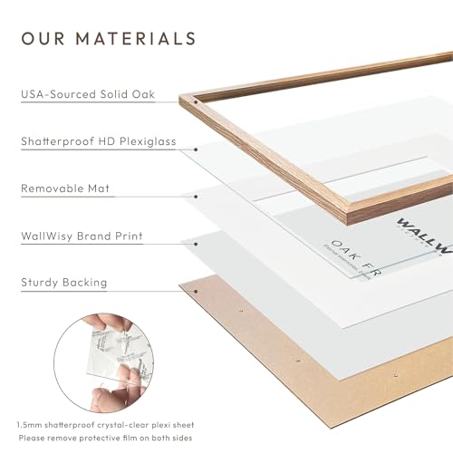wallwisy 4x6 Picture Frame, Solid Oak Wood 4x6 Picture Frames with Mat to 3x5(Openning Size is 2.75x4.75), Natural Oak 6x4 Frame, Set of 2 - Image 5
