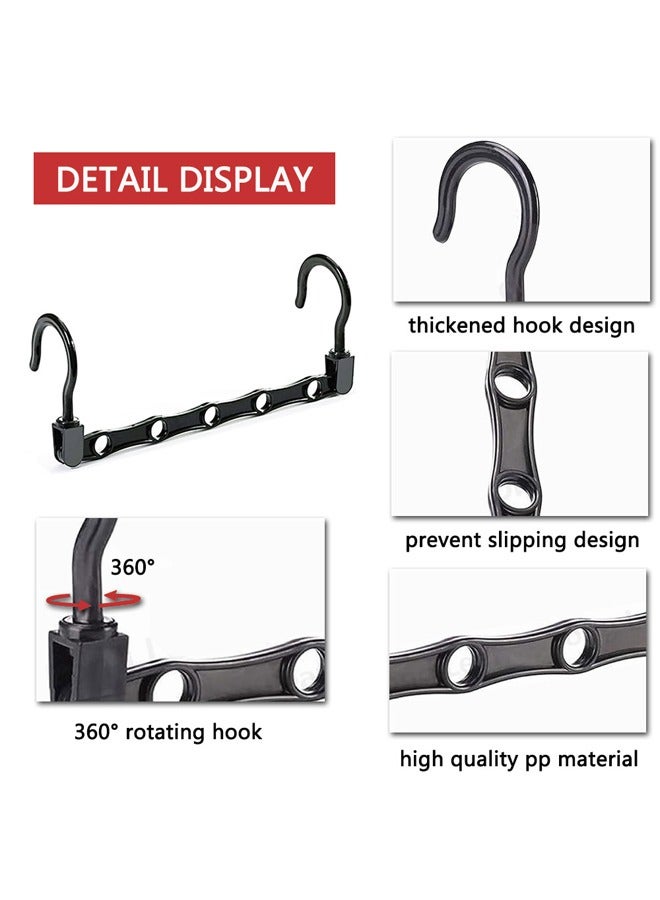 GUSGU Space Saving Hangers, 10PCS Magic Hangers,  6 Holes Sturdy Closet Hangers Plastic Hanger for Wardrobe Apartment College Dorm Room Essentials, Black - Image 3