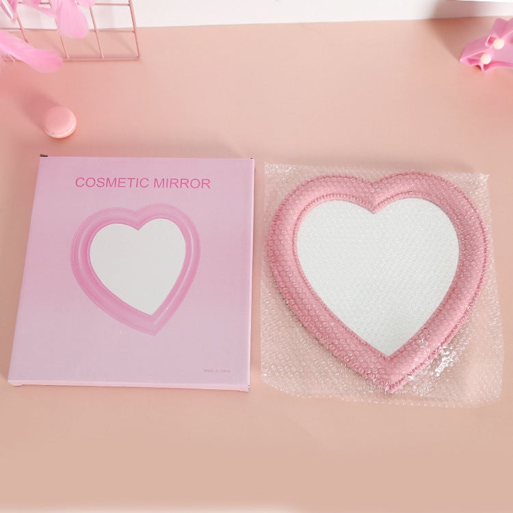 Pink Love Desktop Makeup Mirror Hanging Mirror Dual-Use Girl'S Cute Heart Shape Makeup Mirror Girl'S Heart Korean Style - Image 4