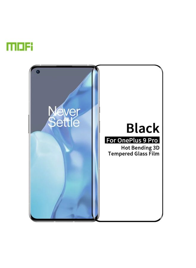 Screen Protector For OnePlus 9 Pro MOFI 9H 3D Explosion Proof Thermal Bending Full Screen Covered Tempered Glass Film(Black)
