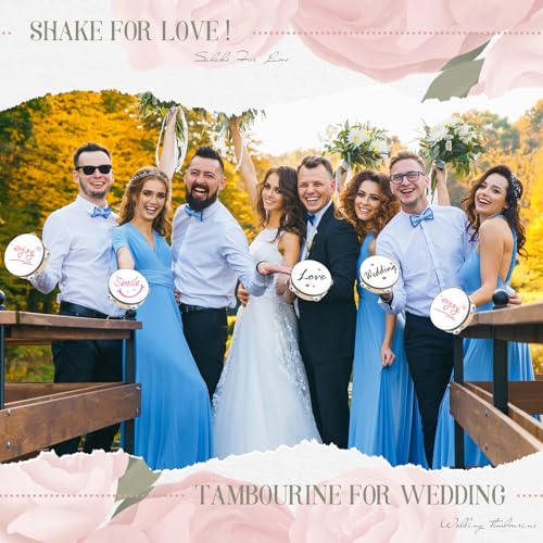 Lukmaa 50 Pcs 6 Inch Tambourine Bulk Drum for Adults Operation Christmas Bulk Items Hand Held Percussion Gift Wood Metal Jingles Musical Educational Drum Instrument for Church Wedding Charity Party - Image 4