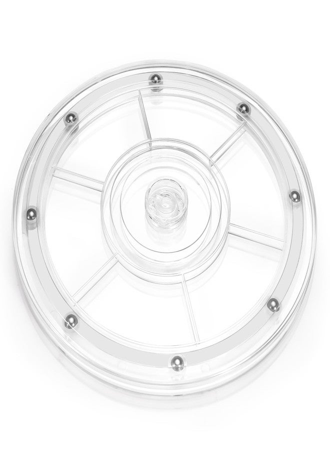 Bagentry 8 Inch Plastic Lazy Susan Turntable, 360° Small Clear Turntable Organizer, Transparent Ball Bearing Rotating Swivel Spinning Tray Plate for Refrigerator Table Spice Cake - Image 1