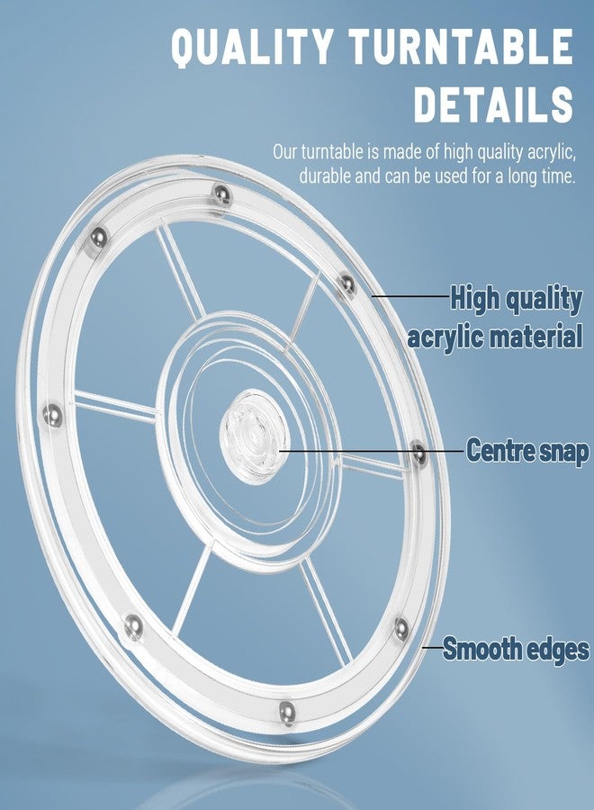 Bagentry 8 Inch Plastic Lazy Susan Turntable, 360° Small Clear Turntable Organizer, Transparent Ball Bearing Rotating Swivel Spinning Tray Plate for Refrigerator Table Spice Cake - Image 3