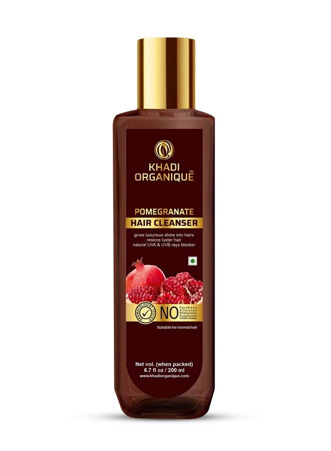 Khadi ORGANIQUE Pomegranate Hair Cleanser Natural Uva & Uvb Rays Blocker (Sls & Parabeen Free) 200Ml - Image 1