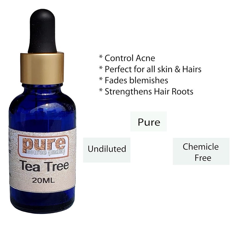 Pure Source India Pure Source India Tea Tree Essential Oils Natural for Healthy Skin Face and Hair 20ml - Image 2