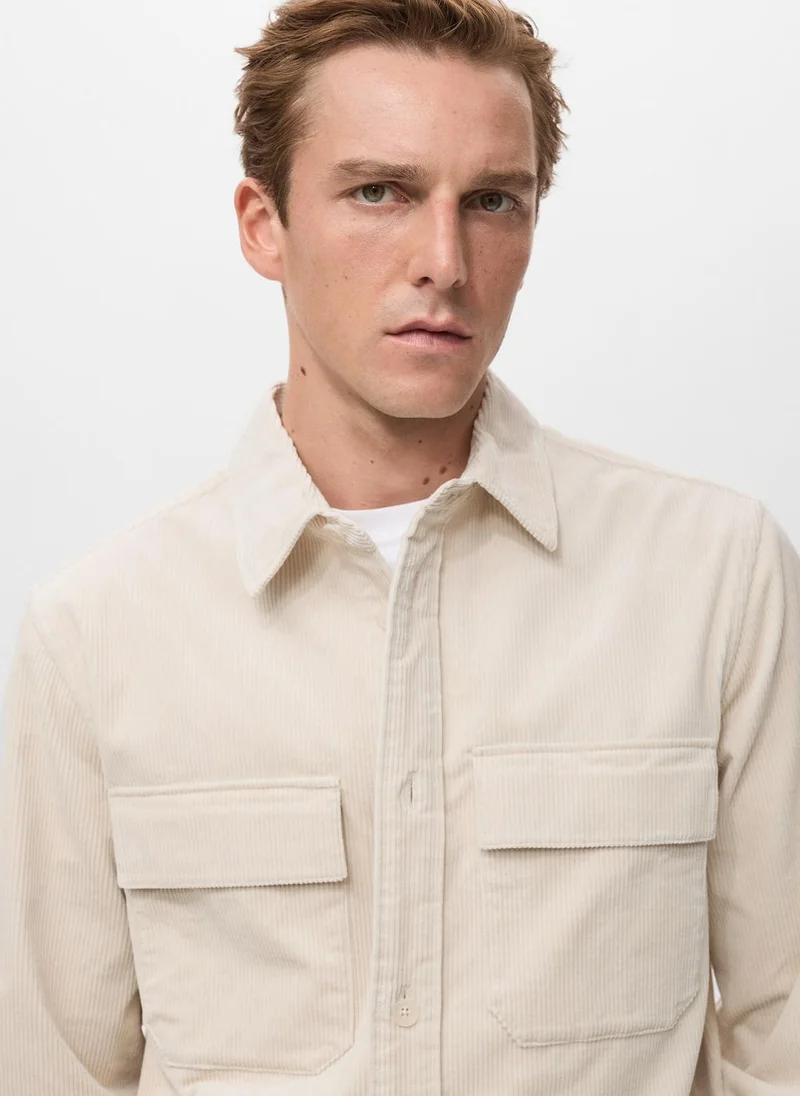 Mango Man  Corduroy overshirt with pockets for Men | Best Price UAE
