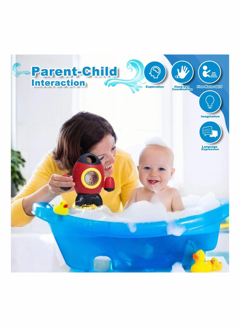 Bath Toys | Bath Toys for Toddlers 1-3 Years Old | Space Rocket Spray Water with Rotatable Fountain Shower Bathtub Toys | Baby Shower Bath Toys for Toddlers Boys Girls 1 2 3 4 Years - Image 3