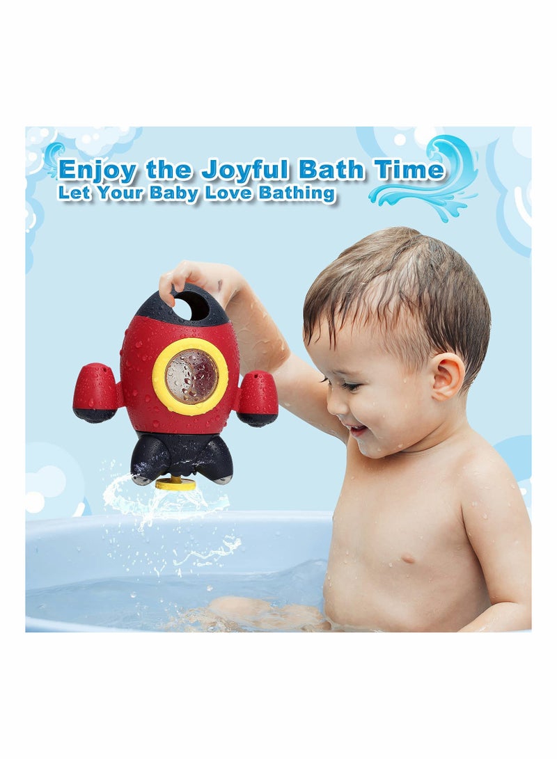 Bath Toys | Bath Toys for Toddlers 1-3 Years Old | Space Rocket Spray Water with Rotatable Fountain Shower Bathtub Toys | Baby Shower Bath Toys for Toddlers Boys Girls 1 2 3 4 Years - Image 2