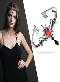 RechicGu Black Vampire Bat Red Stone Halloween Headband Tiara Comb Costume Crown Accessory Queen Party Bride Fascinator Alice Band  - Image 1