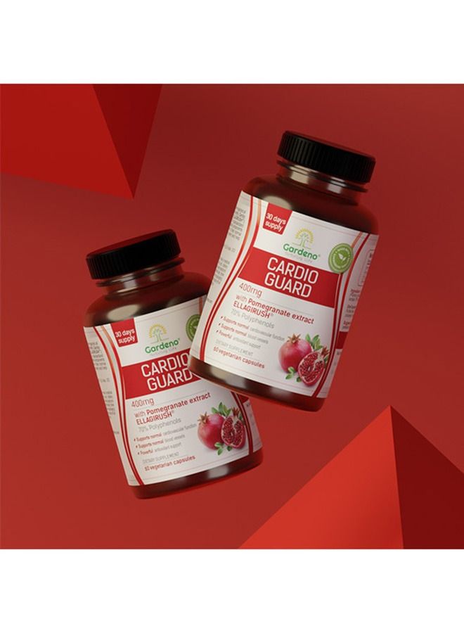 غاردينو مستخلص فاكهة الرمان الكامل الموحد إيلاجيروش / صحة القلب والأوعية الدموية القوية ، صحة البروستاتا ومضادات الأكسدة القوية / 60 كبسولة نباتية - Image 3