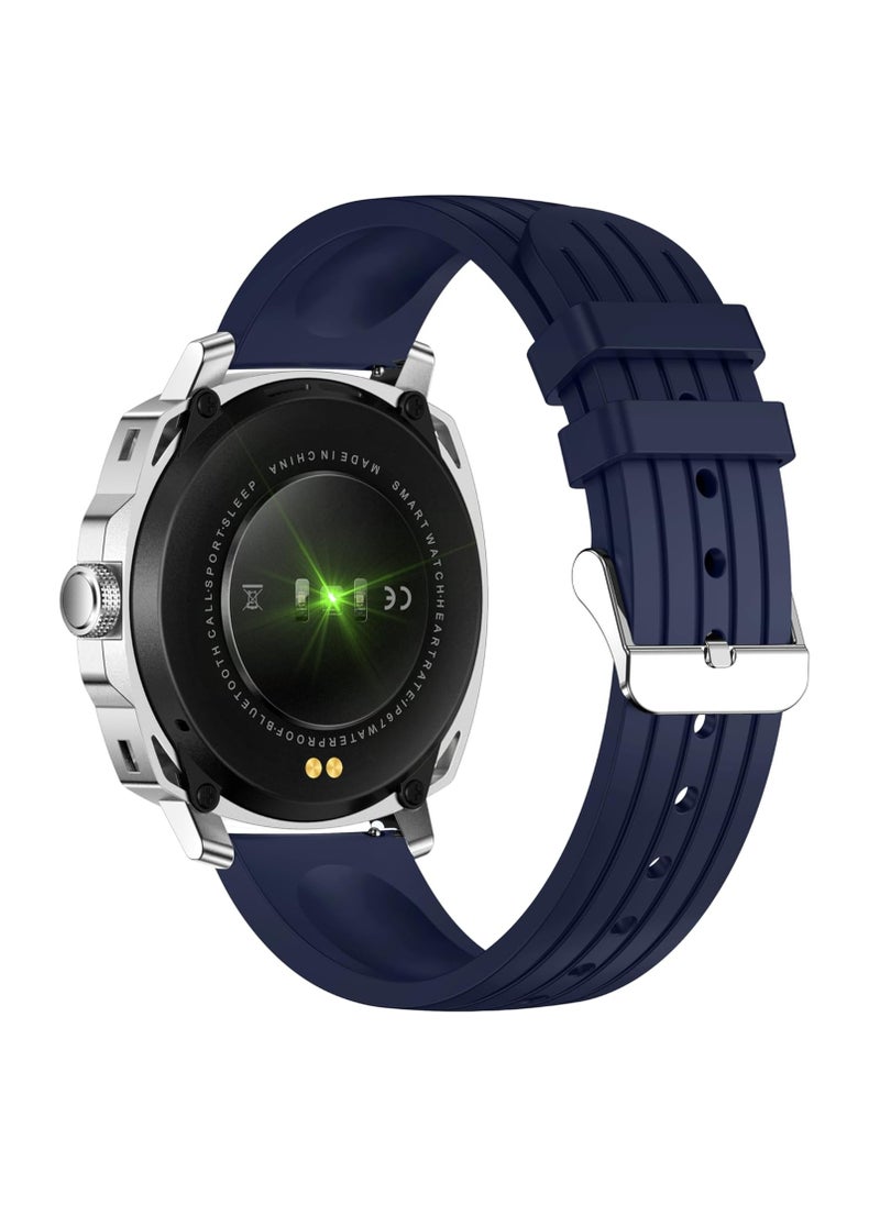SWISS MILITARY Swiss Military Dom 4 Smartwatch - 1.43" AMOLED, Call Features, Multi Language, Heart Rate/BP/Oxygen Level Monitoring, Wireless Charging, 5-7 Days Battery Life,IP67, Compatibility: iOS/Android- Blue  - Image 2