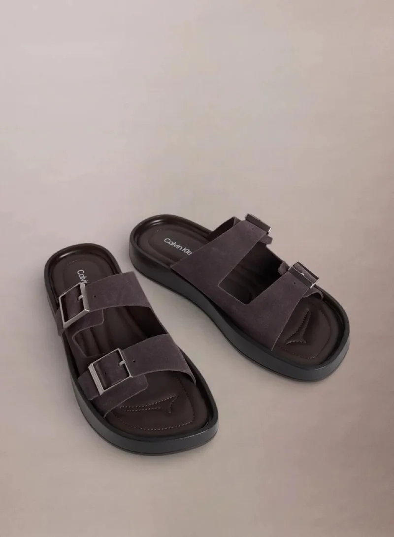 Calvin Klein Ergon Double Bar Suede Sandals