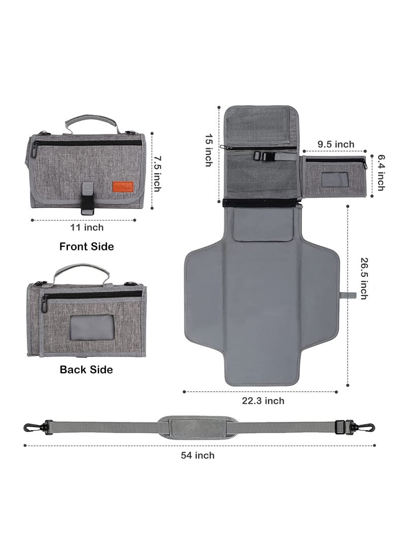 Portable Diaper Changing Pad, Baby Changing Mat with Smart Wipes Pocket, Waterproof Changing Station Kit, Foldable Changing Pad for Baby Shower, Travel, Walking  - Image 3