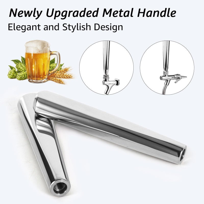 Mrbrew Beer Tap Handle, Upgraded Beer Faucet Handle 304 Stainless Steel Beer Keg Tap Handle Commercial Standard 3/8â€Threading Kegerator Tap Handle for Kegerator Tower Stout Nitro Coffee Tap Draft Beer - Image 3