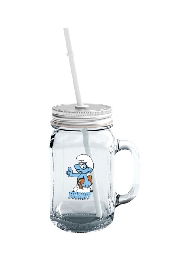 Brainy Smruf Glass Jar With Lid And Straw - pzsku/ZF5A81369B4E1AB46DA90Z/45/_/1722897054/c985688f-df7e-42db-9668-3369494cac5e