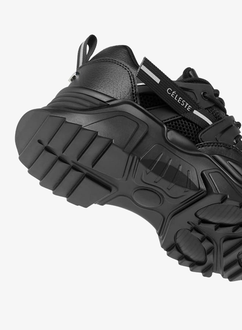 سيليست سنيكرز نسائي بنعل سميك بتفاصيل جانبية وإغلاق برباط - Image 4