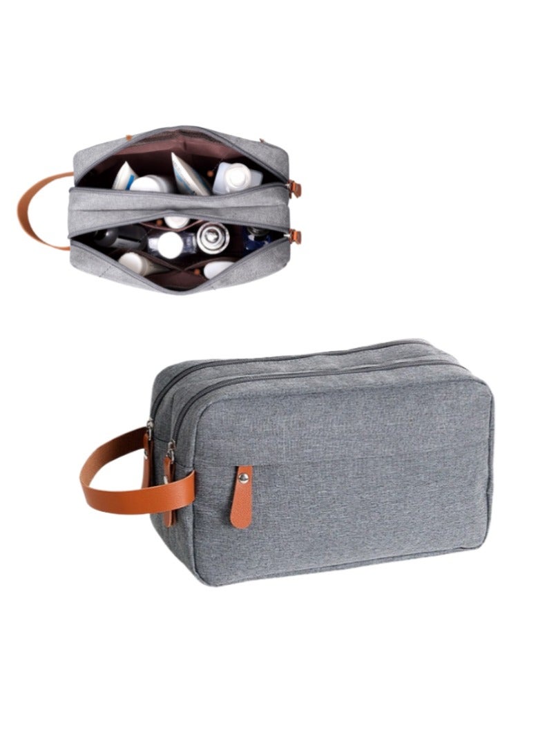 Toiletry Bag Hanging Dopp Kit for Men, Outdoor Wash Bag, Portable Handbag for Men and Women, Portable Storage Bag, Cosmetic Bags, Travel waterproof (Grey) - Image 1