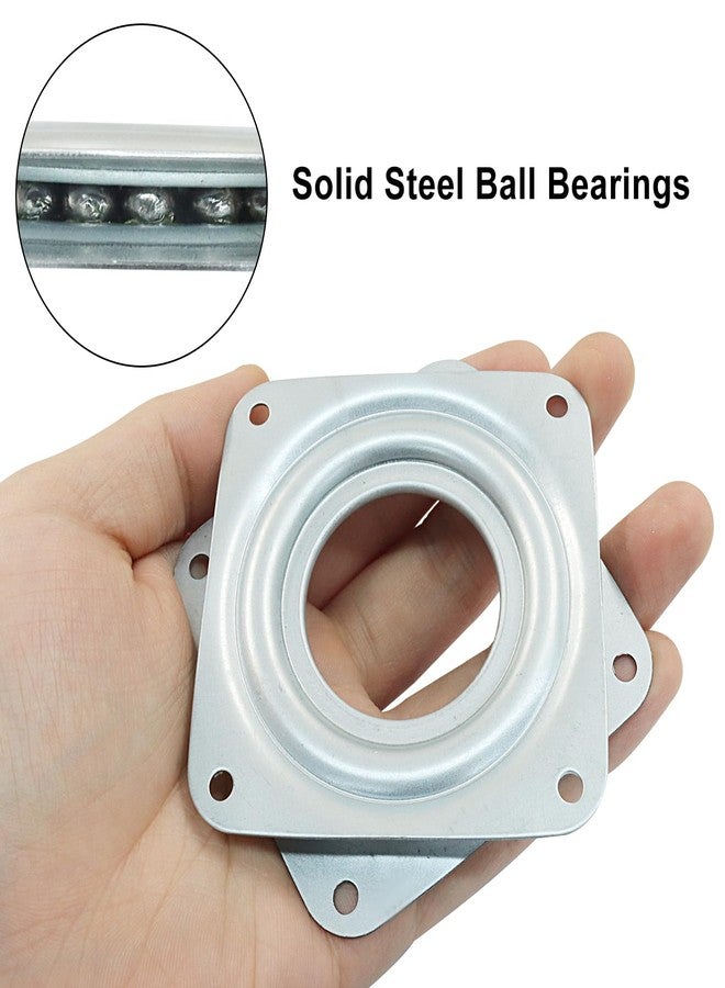 Murtenze 2 Pack 3 Inch Lazy Susan Turntable Bearing - Heavy Duty Lazy Susan with Steel Ball Bearing Rotating Tray, Square Swivel Plate for Dining Table, Cabinet - Image 4