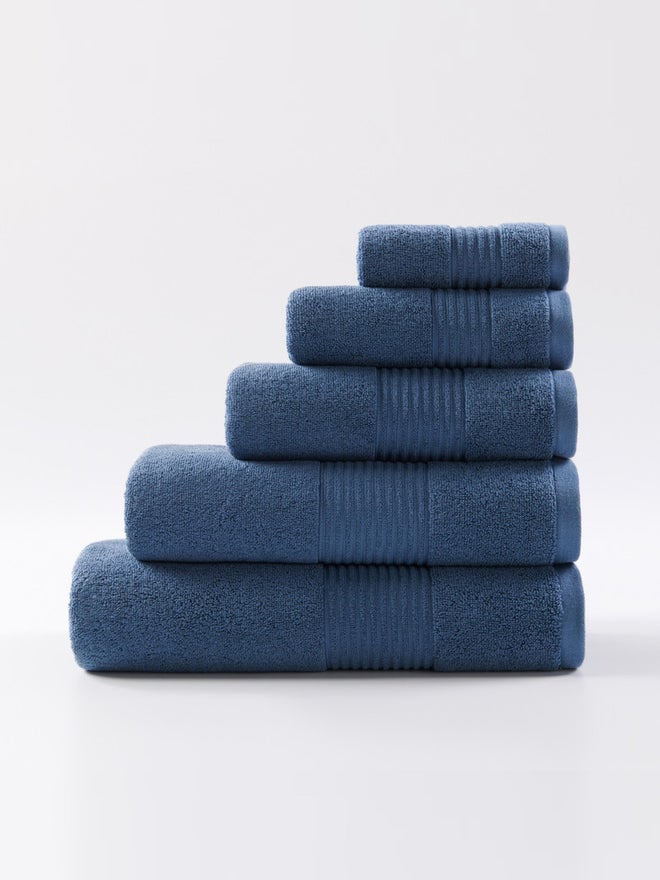 CANNON Dobby Border Bath Towel 580Gsm 70X140Cm 100% Cotton Petrol Blue - Image 1