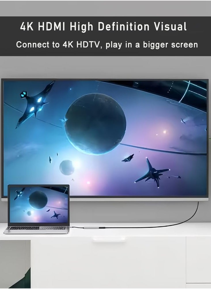 أيمارس 6 في 1 موزع USB C متعدد المنافذ من النوع C Dock إلى محول HDMI مع فتحات قارئ بطاقات HDMI SDF 4K HDMI TF 3 منافذ USB 3.0 لمك بوك اير M3 M3 M2 M1 iPad Pro M4 iPhone 16 15 Pro Max Galaxy S24 S23 Ultra Silver  - Image 3
