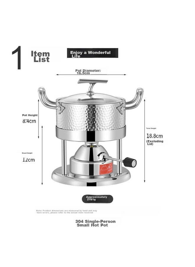 GRASEY Guangyi Swiss Vatti Stove, Single-person Hot Pot Stove, Stainless Steel Pot, Gas Stove, Home Club Dining Table, Silver, Gy8613 - Image 3