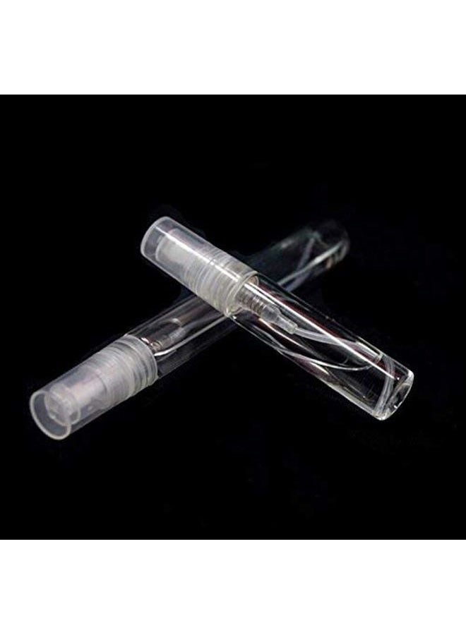 ELFENSTALL Beauty Factory Elfenstall- 50pcs Mini 5ml Fine Mist Glass Refillable Perfume Empty Bottle Atomizer Pump Spray for Travel Party Glass Clean Cloth + Free 5PCS 3ML Dropper, clear - Image 4