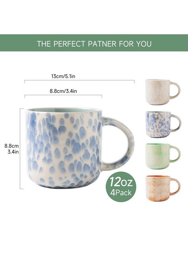 MONITO 12 OZ Coffee Mugs Set of 4, Modern Ceramic Coffee Mugs Set with handle for Tea/Latte/Cappuccino/Milk/Cocoa. - Image 2