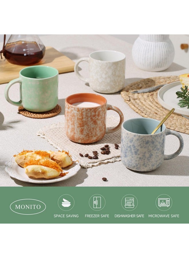 MONITO 12 OZ Coffee Mugs Set of 4, Modern Ceramic Coffee Mugs Set with handle for Tea/Latte/Cappuccino/Milk/Cocoa. - Image 3