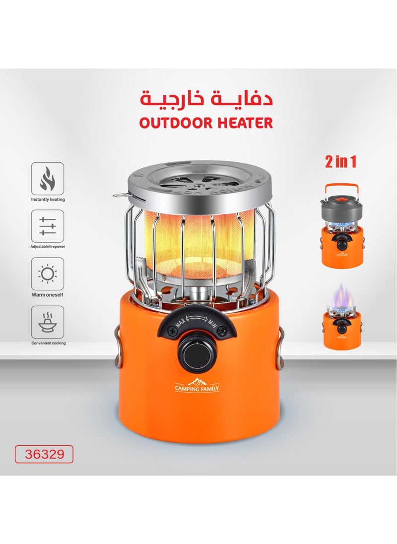 عائلة التخييم سخان خارجي صغير يعمل بالغاز يستخدم للطهي والتدفئة والتدفئة  - Image 1