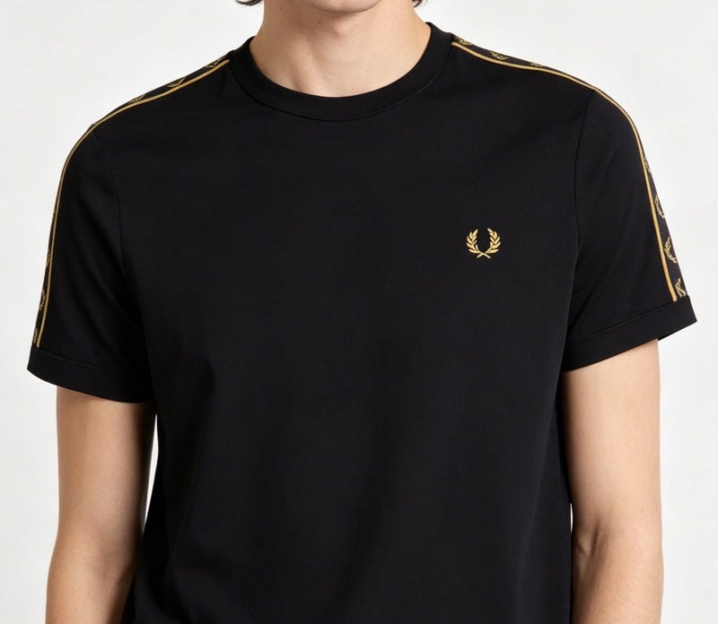 FRED PERRY Men's Short-Sleeve T-Shirt, Minimalist Casual Color-Blocking Trim Half-Sleeve Top - Image 2