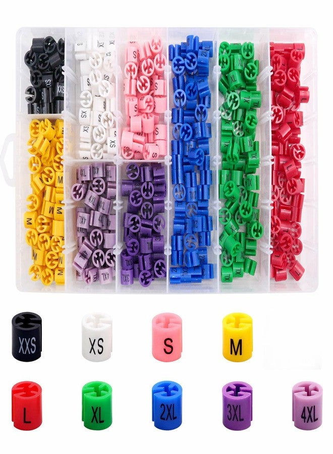 Keadic 290Pcs Colorful Plastic Clothes Hangers Clothes Hanger Markers Hanger Sizer Garment Markers Hanger Marker Tags (XXS - 4XL) for Wire Hangers - Image 1