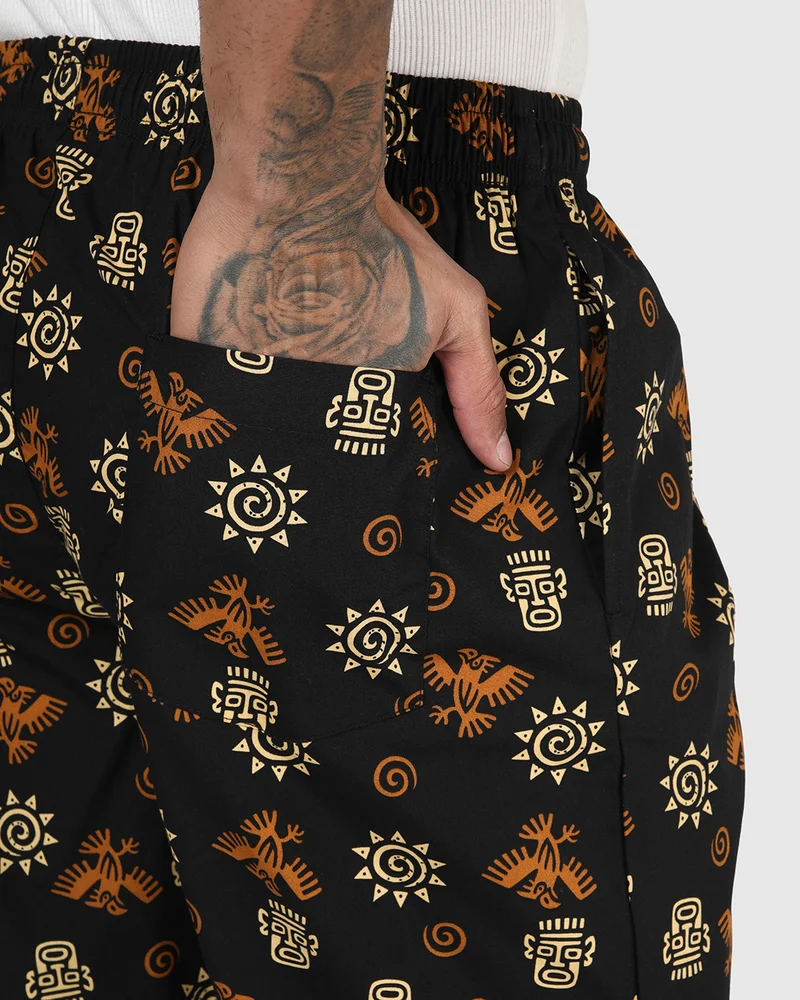 bewakoof  Men's Black All Over Printed Pyjamas for Men | Best Price UAE